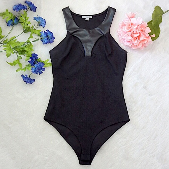 Charlotte Russe Tops - Leatherette Bodysuit